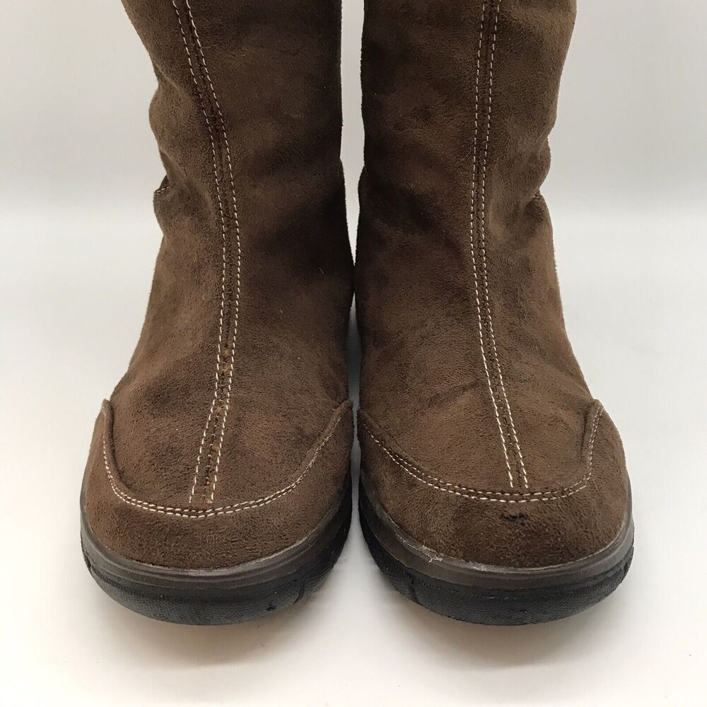 Itasca Blitzen Women's 7 Brown Suede Boots Fur Lined Mid Calf Warm Winter Boots - Picture 5 of 10